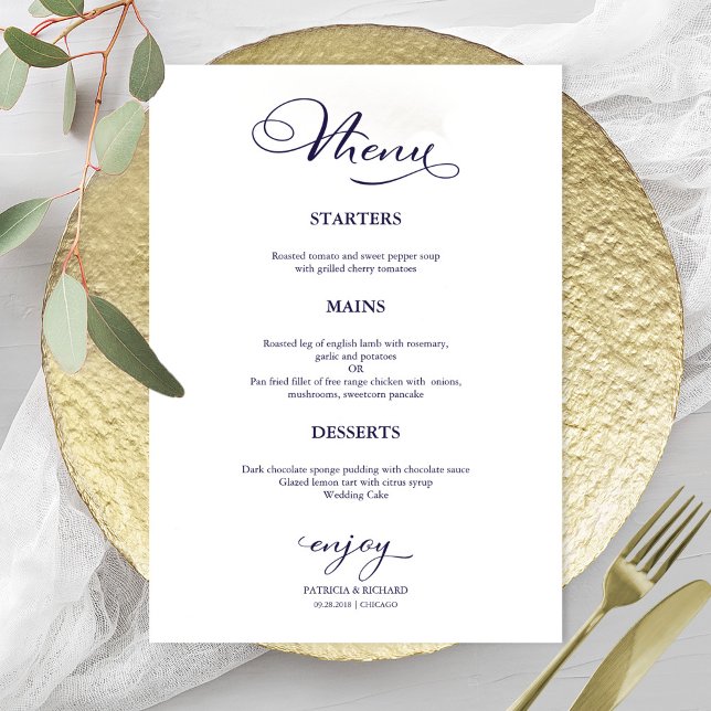 Wedding Menu Simple Elegant Calligraphy (Creator Uploaded)