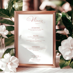 Wedding Menu Simple Elegant Calligraphy Poster