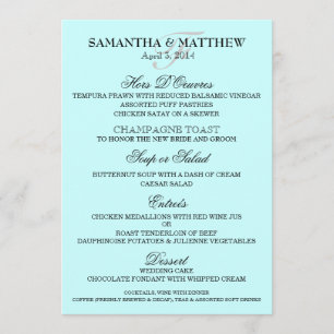 Wedding menu template PERSONALIZE