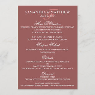 Wedding menu template PERSONALIZE
