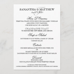 Wedding menu template PERSONALIZE
