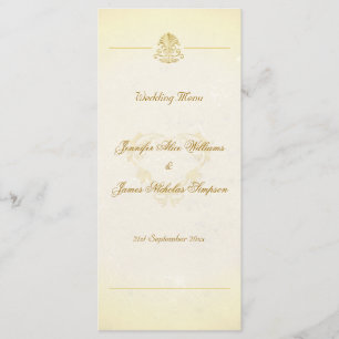 Wedding Menu Template Vintage Parchment Paper