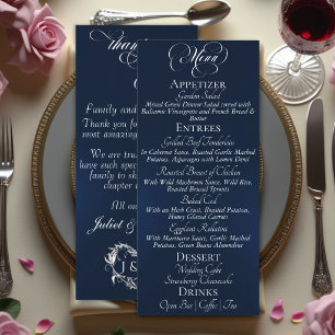 Wedding Menu & Thank You - Blue