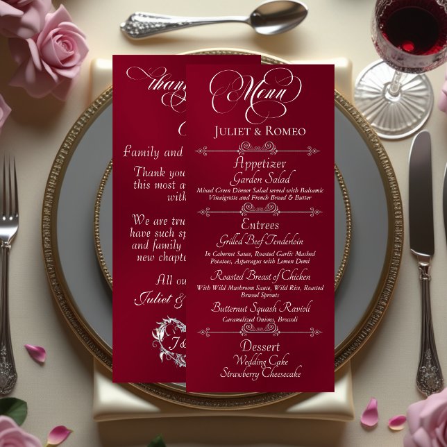Wedding Menu & Thank You - Burgundy (Creator Uploaded)