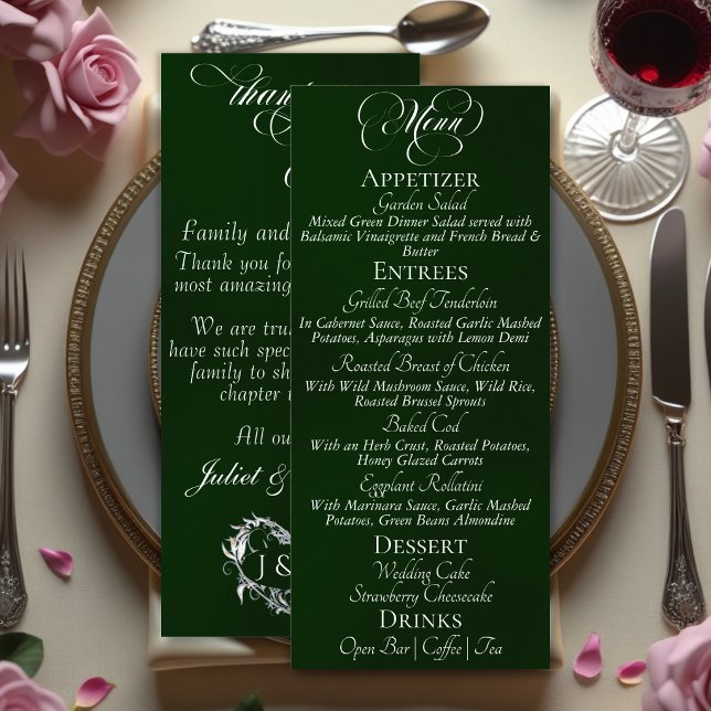 Wedding Menu & Thank You - Emerald (Creator Uploaded)