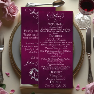Wedding Menu & Thank You - Plum