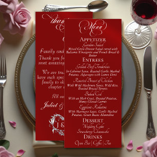 Wedding Menu & Thank You - Red