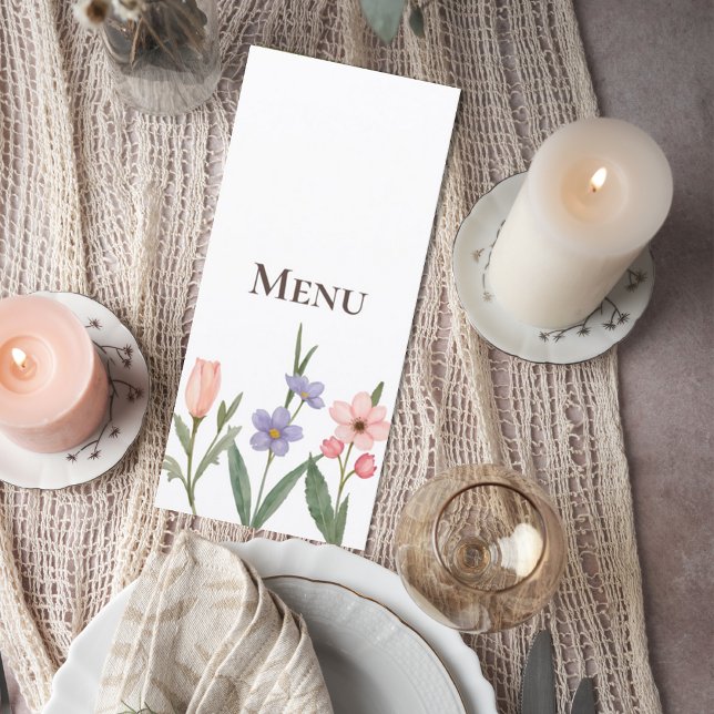 Wedding Menu with Soft Botanical Garden Design (Creator Uploaded)