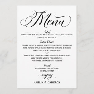 Wedding Menus Modern Luxury Typography (Black)