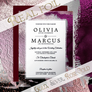 Wedding   Metallic Cassis Plum Brush Strokes
