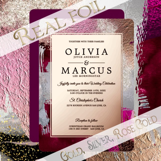 Wedding | Metallic Fuchsia Pearl Brush Strokes (Creator Uploaded)