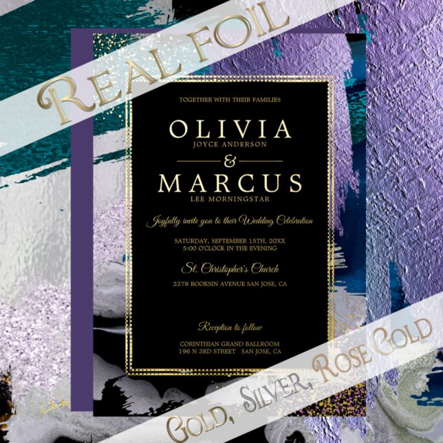 Wedding | Metallic Peacock Teal Brush Strokes (Creator Uploaded)