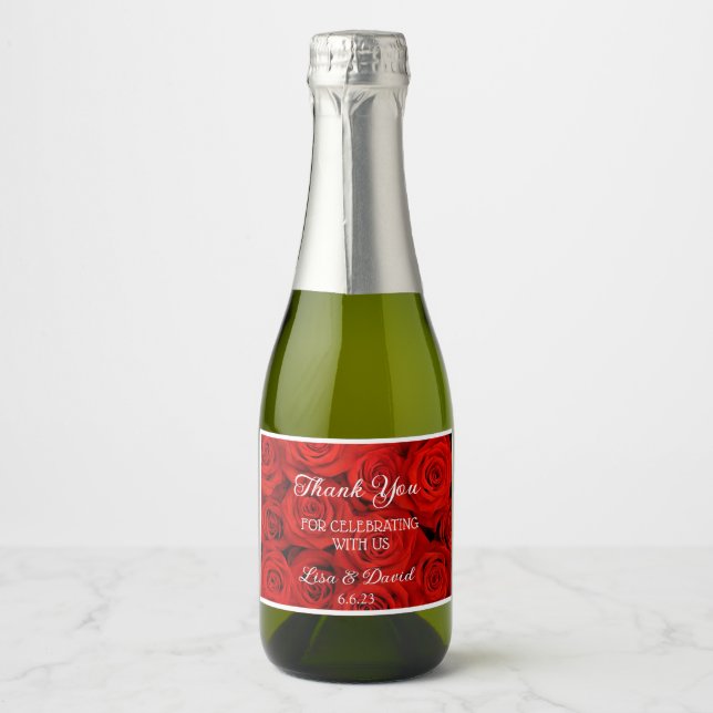 Wedding Mini Sparkling Wine Bottle Labels (Front)
