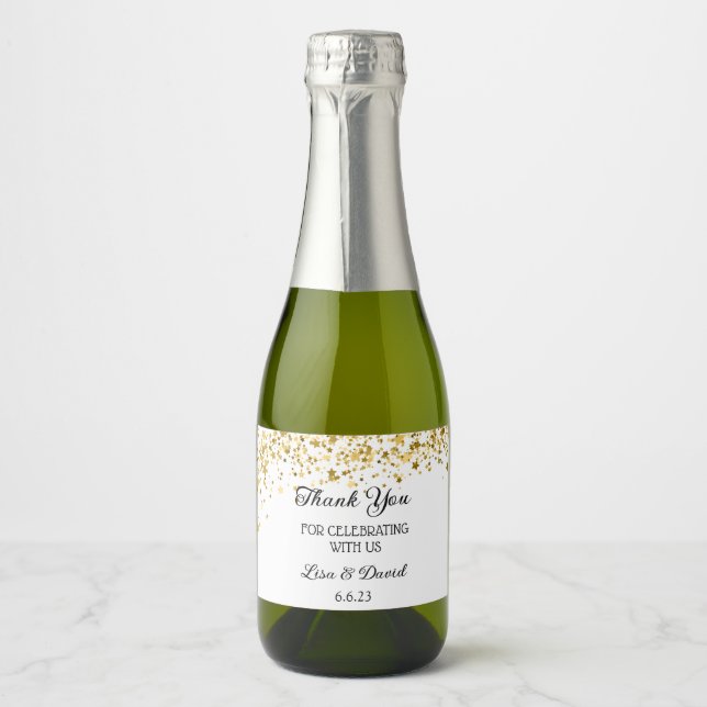Wedding Mini Sparkling Wine Bottle Labels (Front)