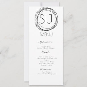 Wedding Minimalist Circular Rim Logo Wedding Menu