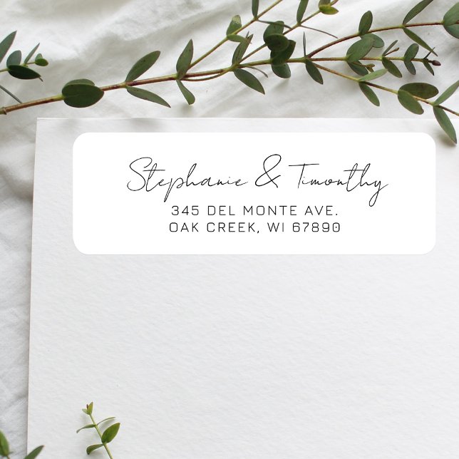 Wedding Minimalist Return Address Label (Effortlessly manage wedding correspondence with our simple return labels, ensuring seamless mailing.)
