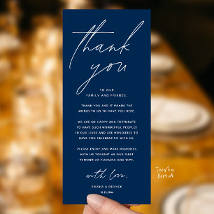 Wedding Minimalist Wedding Dinner Thank You Card