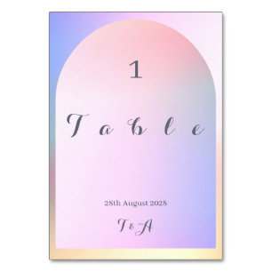 Wedding Modern Boho Arch Ombre Table Number