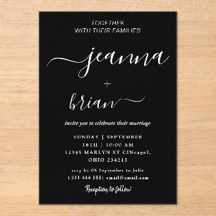 Wedding Modern Calligraphy Acrylic Invitations
