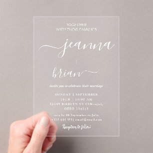 Wedding Modern Calligraphy Acrylic Invitations