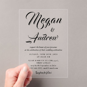 Wedding Modern Calligraphy Acrylic Invitations