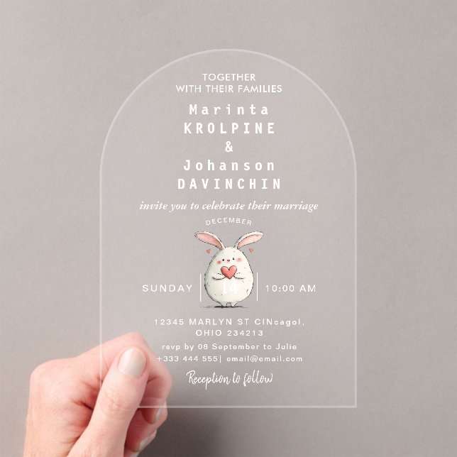 Wedding Modern Calligraphy Acrylic Invitations (Insitu (Handheld))