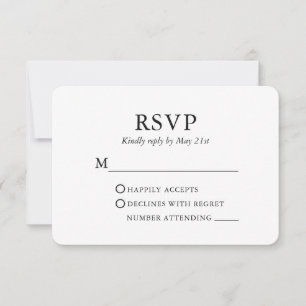 Wedding Modern Elegant Minimalist RSVP Card