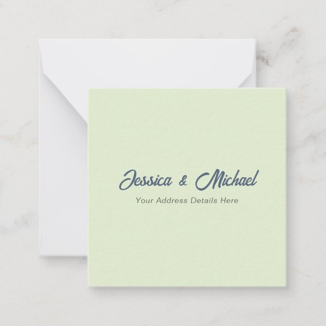 Wedding Modern Elegant Plain Simple Professional Card (Front)