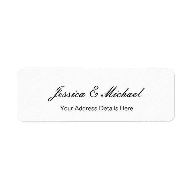 Wedding Modern Elegant Plain Simple Professional Return Address Label (Front)