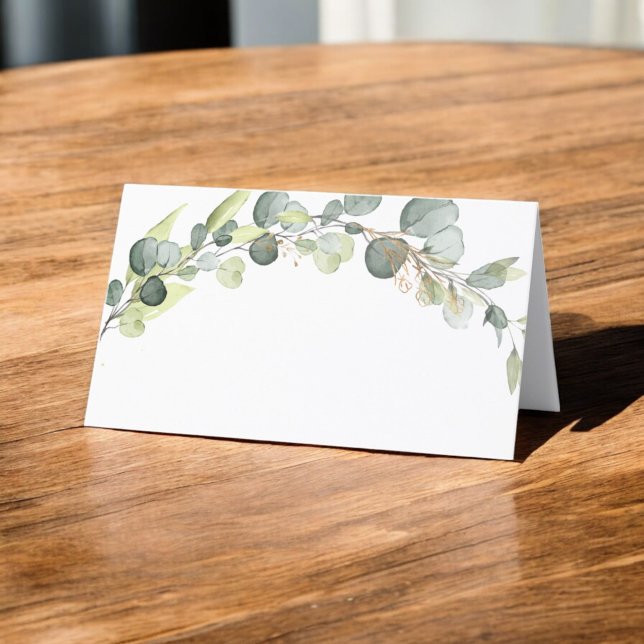 Wedding Modern Eucalyptus Greenery Succulent Place Card (Creator Uploaded)