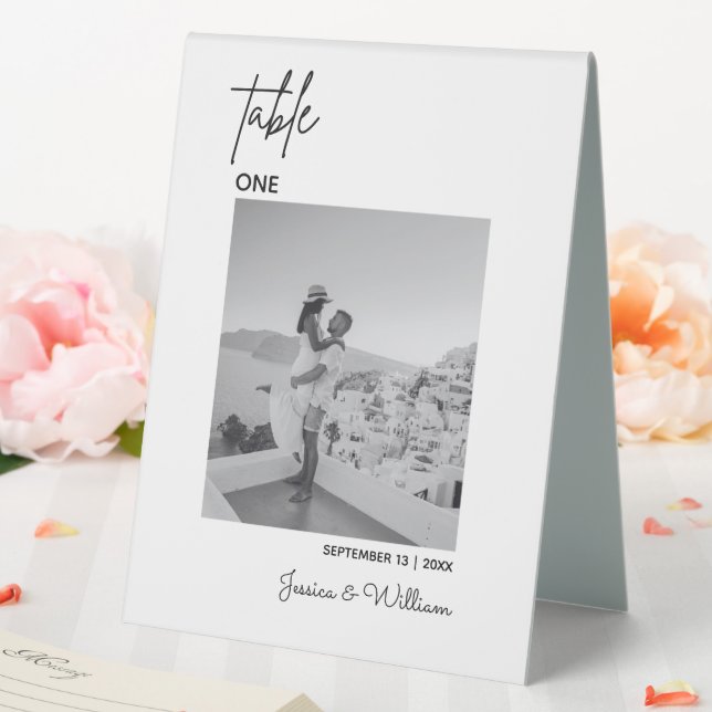 Wedding Modern Minimal Photo  | Table Numbers Card (In SItu (Wedding))