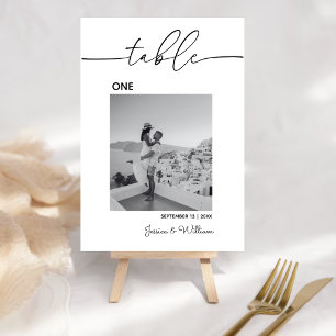 Wedding Modern Minimal Photo    Table Numbers Card