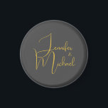 Wedding Modern Minimalist Plain Calligraphy Name Magnet<br><div class="desc">You can easily change the fonts and colours. You can also add your logo and the background image as you like.</div>
