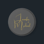 Wedding Modern Minimalist Plain Calligraphy Name Magnet<br><div class="desc">You can easily change the fonts and colours. You can also add your logo and the background image as you like.</div>