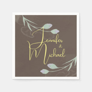 Wedding Modern Minimalist Plain Calligraphy Name Napkin