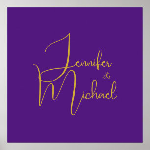 Wedding Modern Minimalist Plain Calligraphy Name Poster