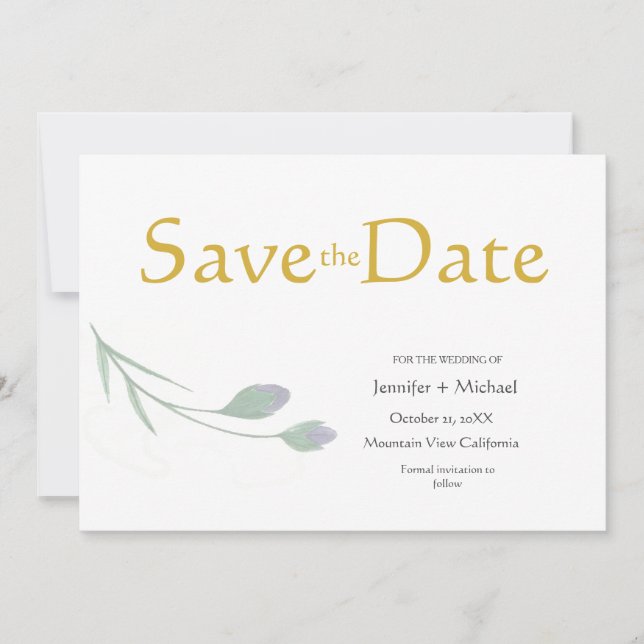 Wedding Modern Minimalist Plain Calligraphy Script Invitation (Front)