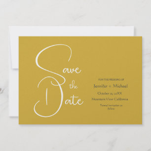 Wedding Modern Minimalist Plain Calligraphy Script Save The Date