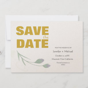 Wedding Modern Minimalist Plain Calligraphy Script Save The Date