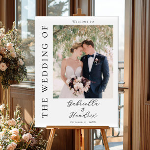 Wedding modern photo welcome poster