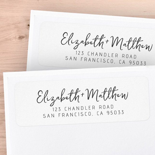 Wedding Modern Script Elegant Chic Return Address Label (Creator Uploaded)