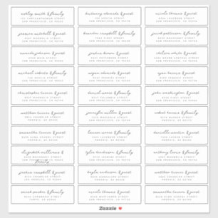 Wedding Modern Simple Black and White Guest Names