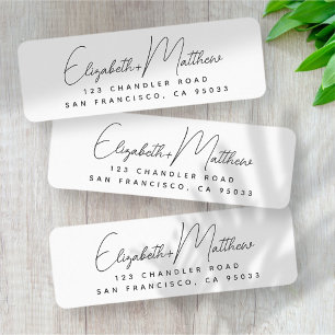 Wedding Modern Simple Chic Script Return Address Label
