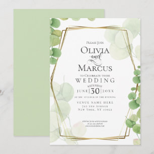 WEDDING   Modern Springtime Eucalyptus Invitation