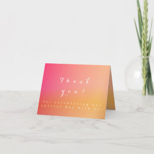 Wedding Modern Sunset Ombre Thank You Card
