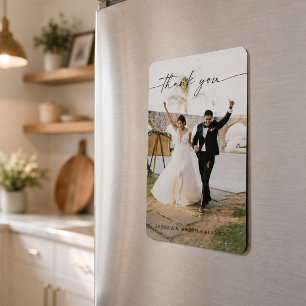 Wedding Modern Thank You Photo Magnet