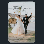 Wedding Modern Thank You Photo Magnet<br><div class="desc">Let everyone know how much you appreciated them being a part of your big celebration with this wedding photo magnet keepsake! Easily add your favourite wedding photo and edit your details.</div>