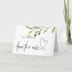 Wedding Mom Dad Will You Walk Me Down Aisle Card