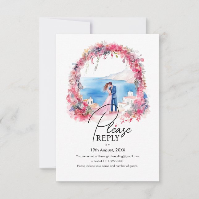 Wedding Moments Watercolor Response RSVP Card (Front)