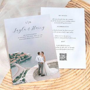 Wedding Monogram   All In One QR Code Photo Invitation